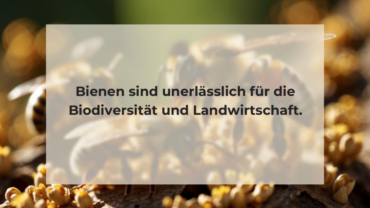 Bienen sind unerlässlich für die Biodiversität und Landwirtschaft.