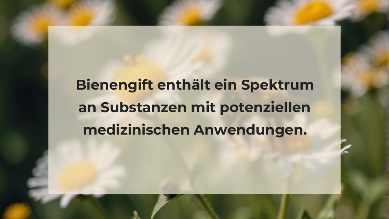 Bienengift enthält ein Spektrum an Substanzen mit potenziellen medizinischen Anwendungen.