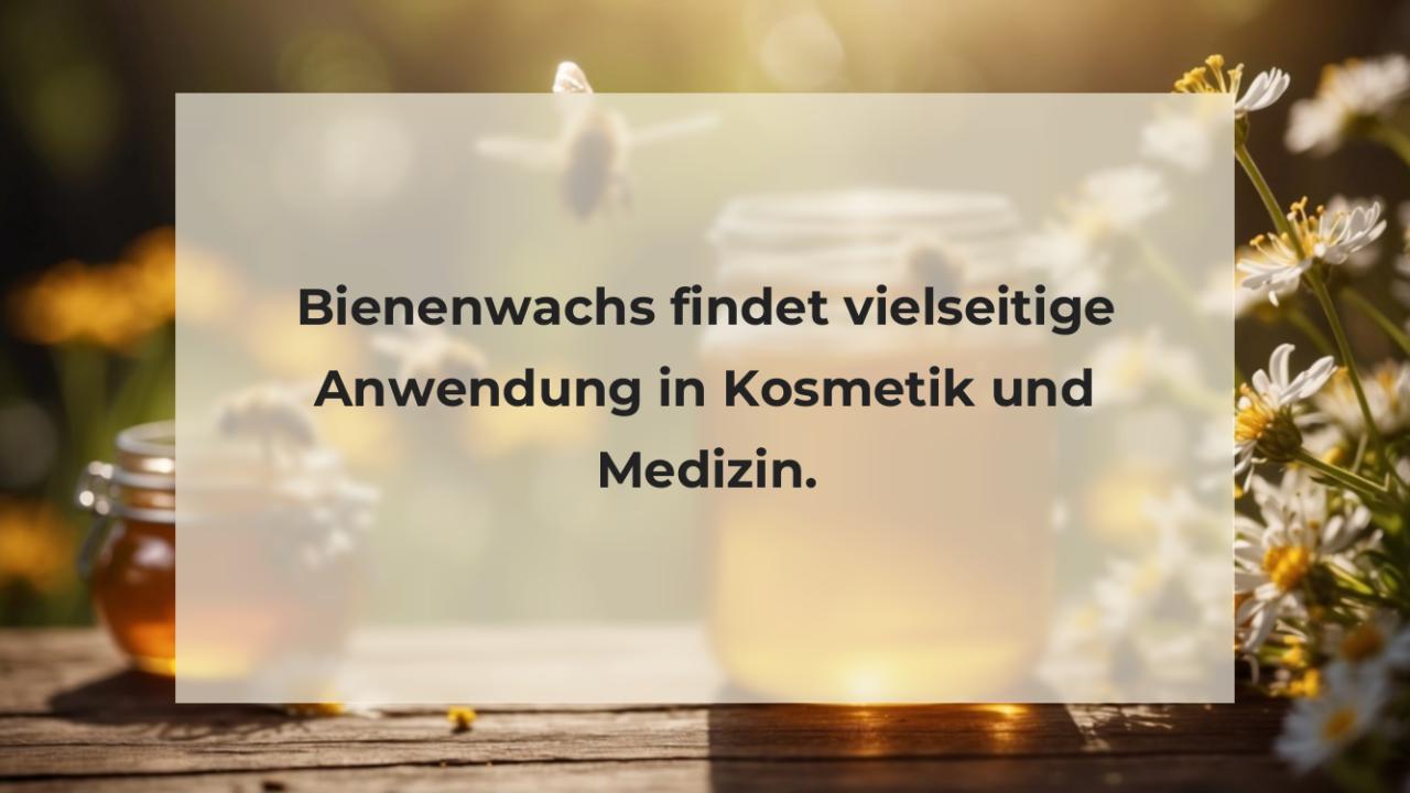 Bienenwachs findet vielseitige Anwendung in Kosmetik und Medizin.