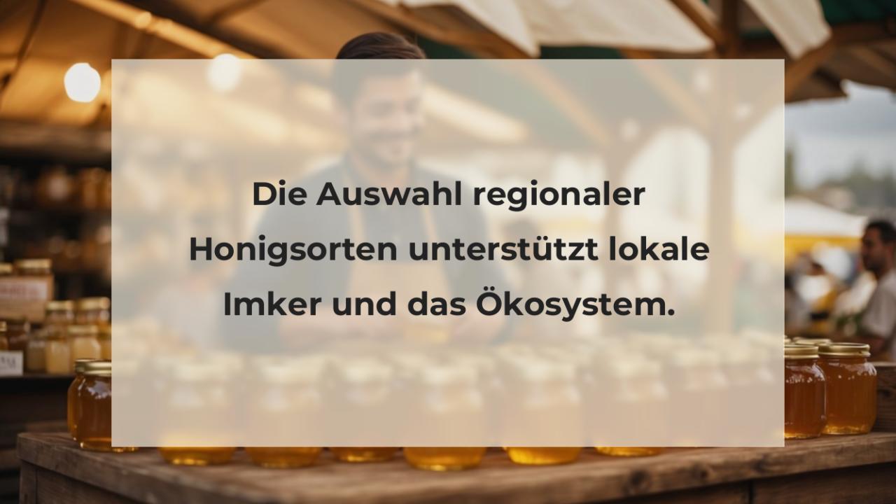 Die Auswahl regionaler Honigsorten unterstützt lokale Imker und das Ökosystem.