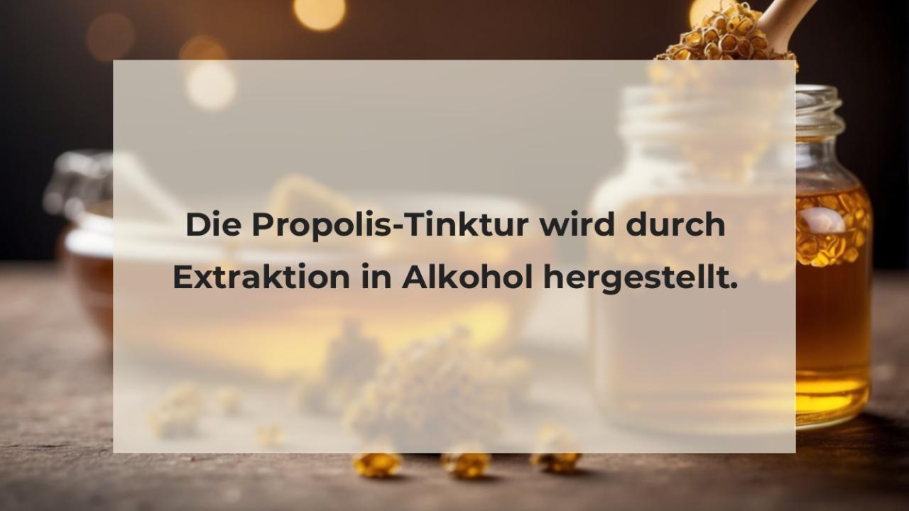 Die Propolis-Tinktur wird durch Extraktion in Alkohol hergestellt.