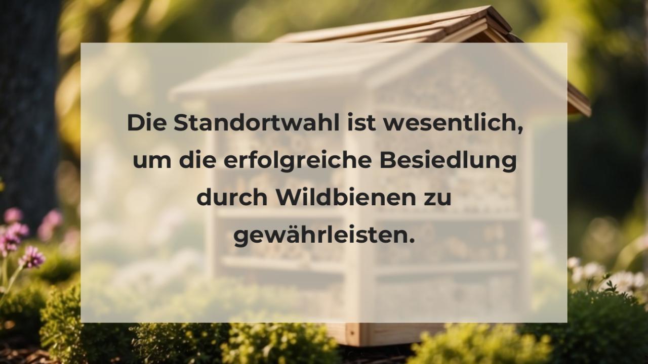 Die Standortwahl ist wesentlich, um die erfolgreiche Besiedlung durch Wildbienen zu gewährleisten.