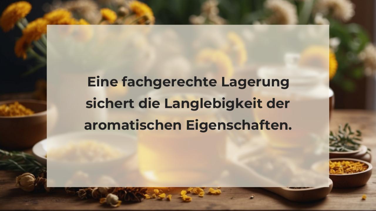 Eine fachgerechte Lagerung sichert die Langlebigkeit der aromatischen Eigenschaften.