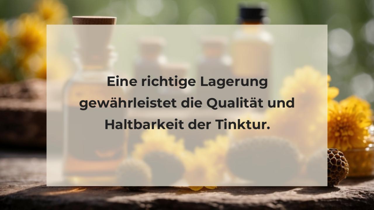 Eine richtige Lagerung gewährleistet die Qualität und Haltbarkeit der Tinktur.