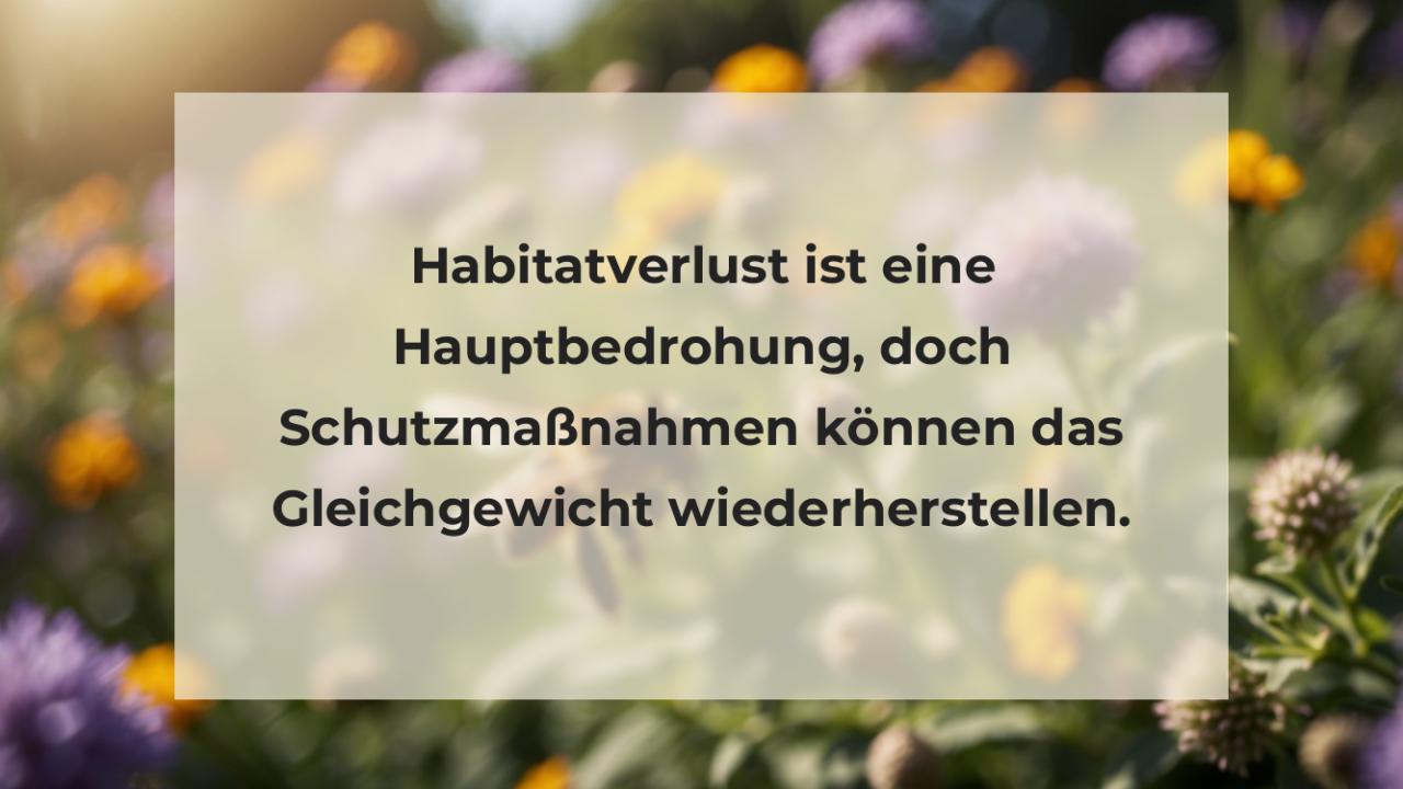 Habitatverlust ist eine Hauptbedrohung, doch Schutzmaßnahmen können das Gleichgewicht wiederherstellen.