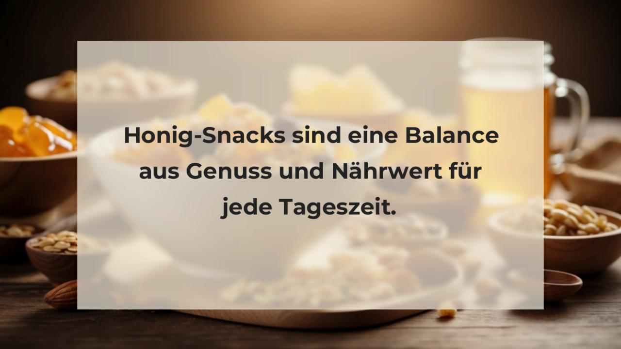 Honig-Snacks sind eine Balance aus Genuss und Nährwert für jede Tageszeit.