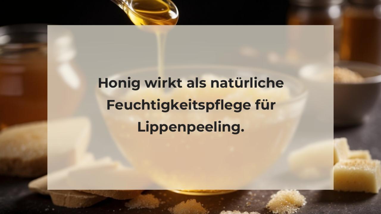 Honig wirkt als natürliche Feuchtigkeitspflege für Lippenpeeling.