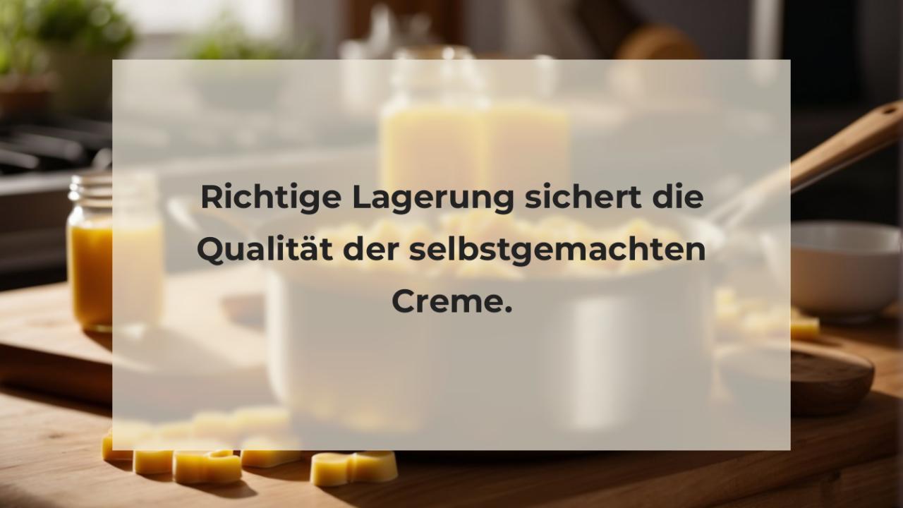 Richtige Lagerung sichert die Qualität der selbstgemachten Creme.