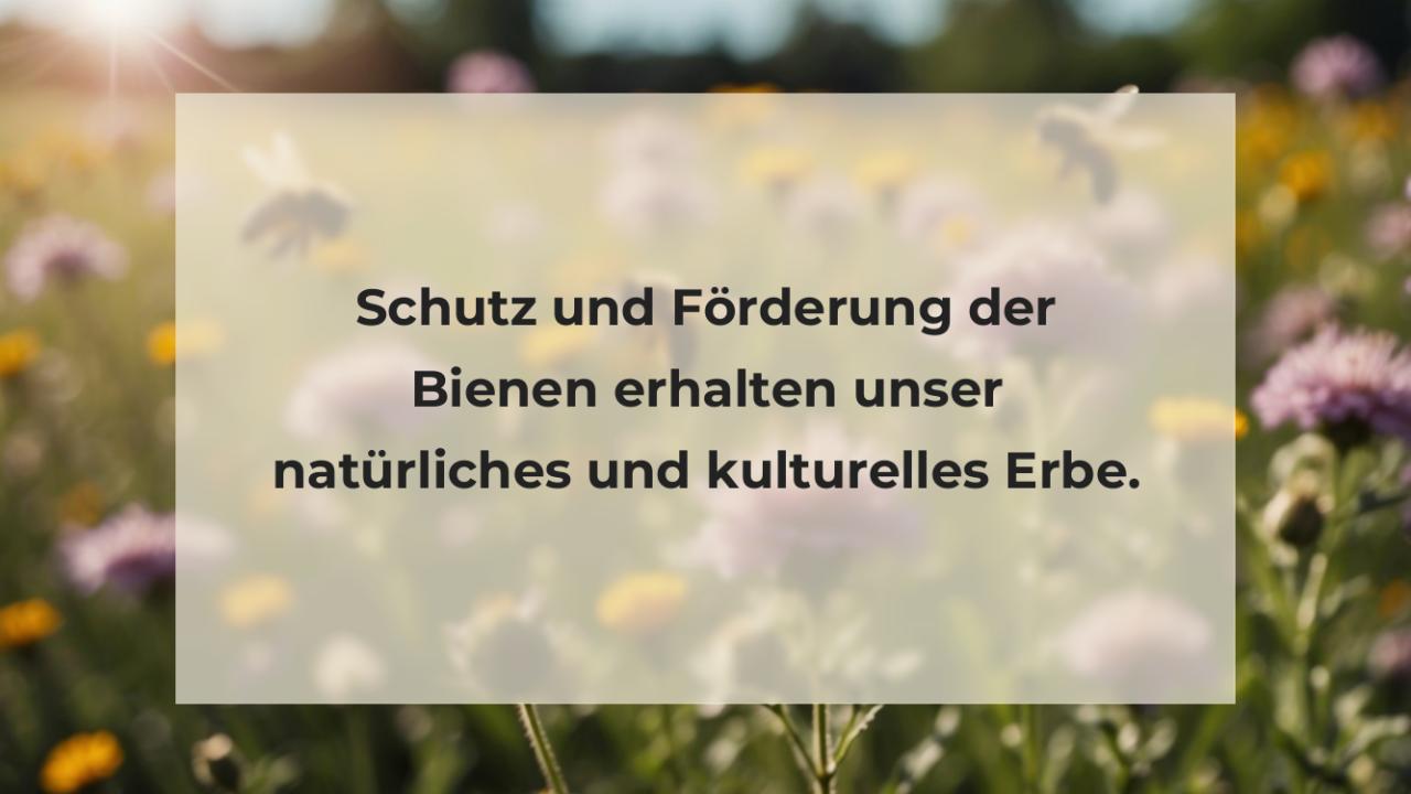 Schutz und Förderung der Bienen erhalten unser natürliches und kulturelles Erbe.