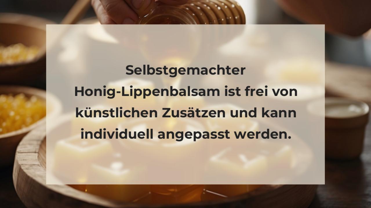 Selbstgemachter Honig-Lippenbalsam ist frei von künstlichen Zusätzen und kann individuell angepasst werden.